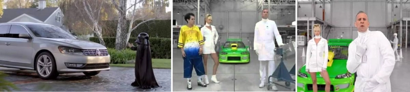 Modern Vintage auto ads: Unpimp My Ride and The Force.